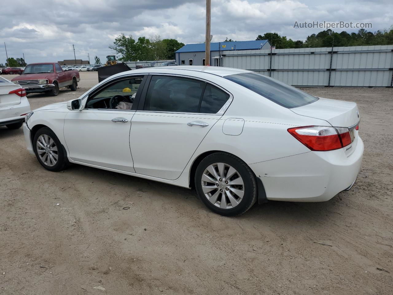 2014 Honda Accord Ex White vin: 1HGCR2F76EA042369