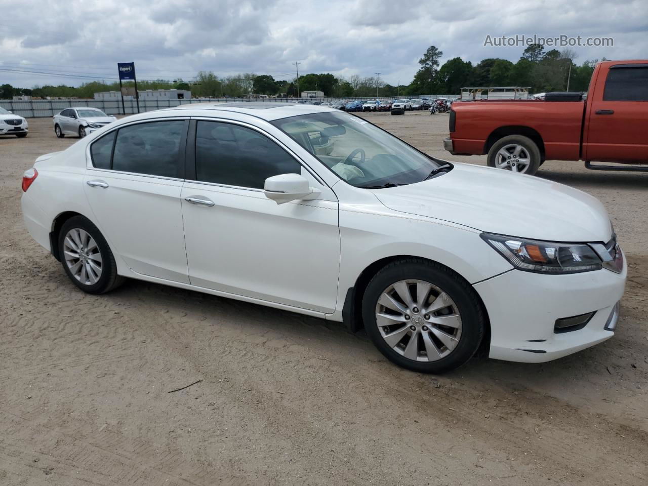 2014 Honda Accord Ex White vin: 1HGCR2F76EA042369