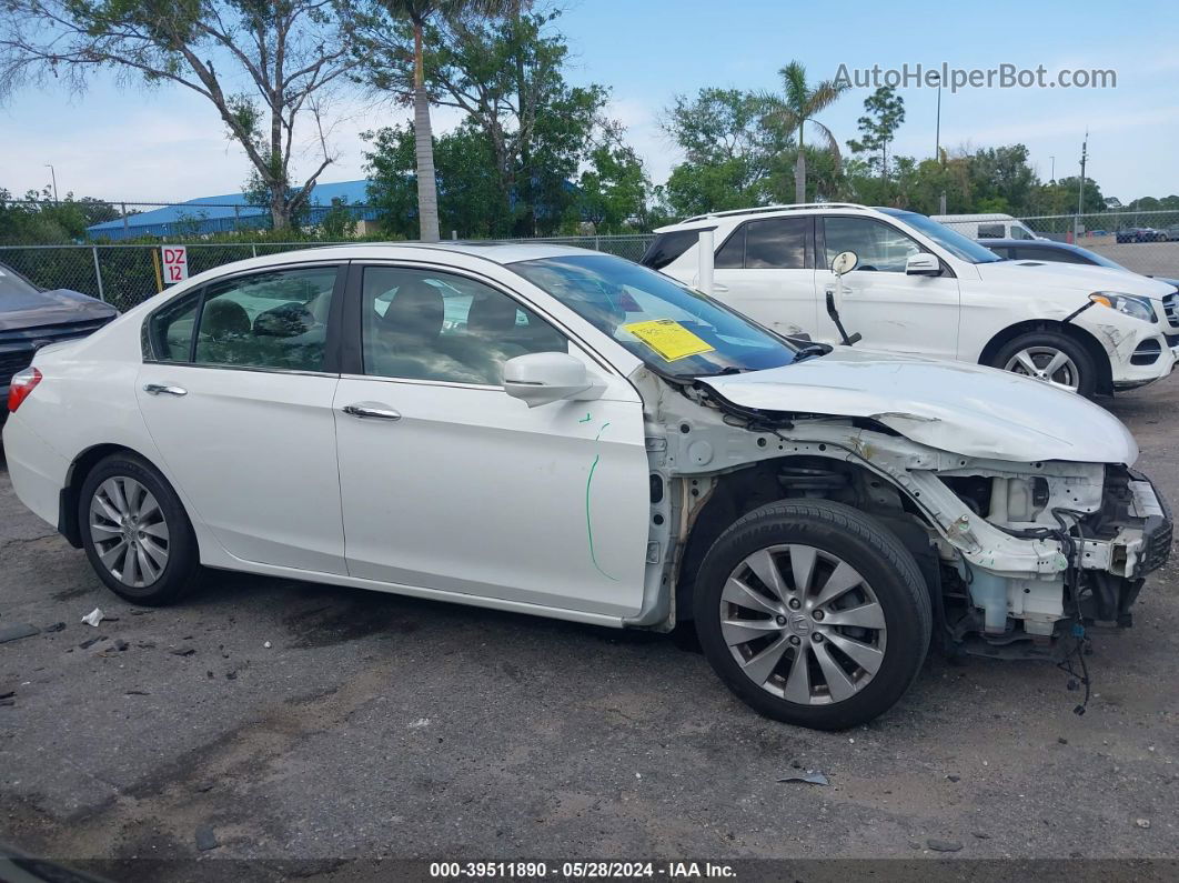 2014 Honda Accord Ex White vin: 1HGCR2F76EA166125