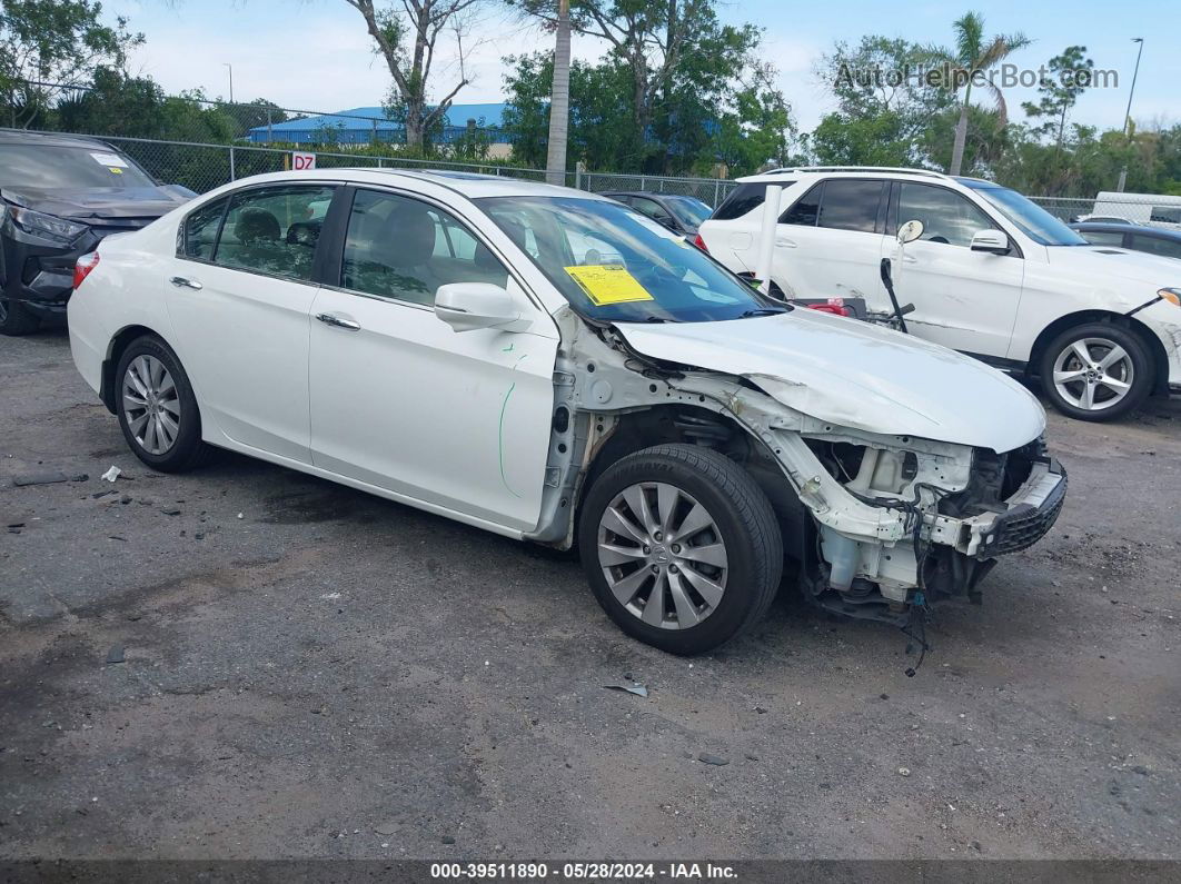 2014 Honda Accord Ex White vin: 1HGCR2F76EA166125