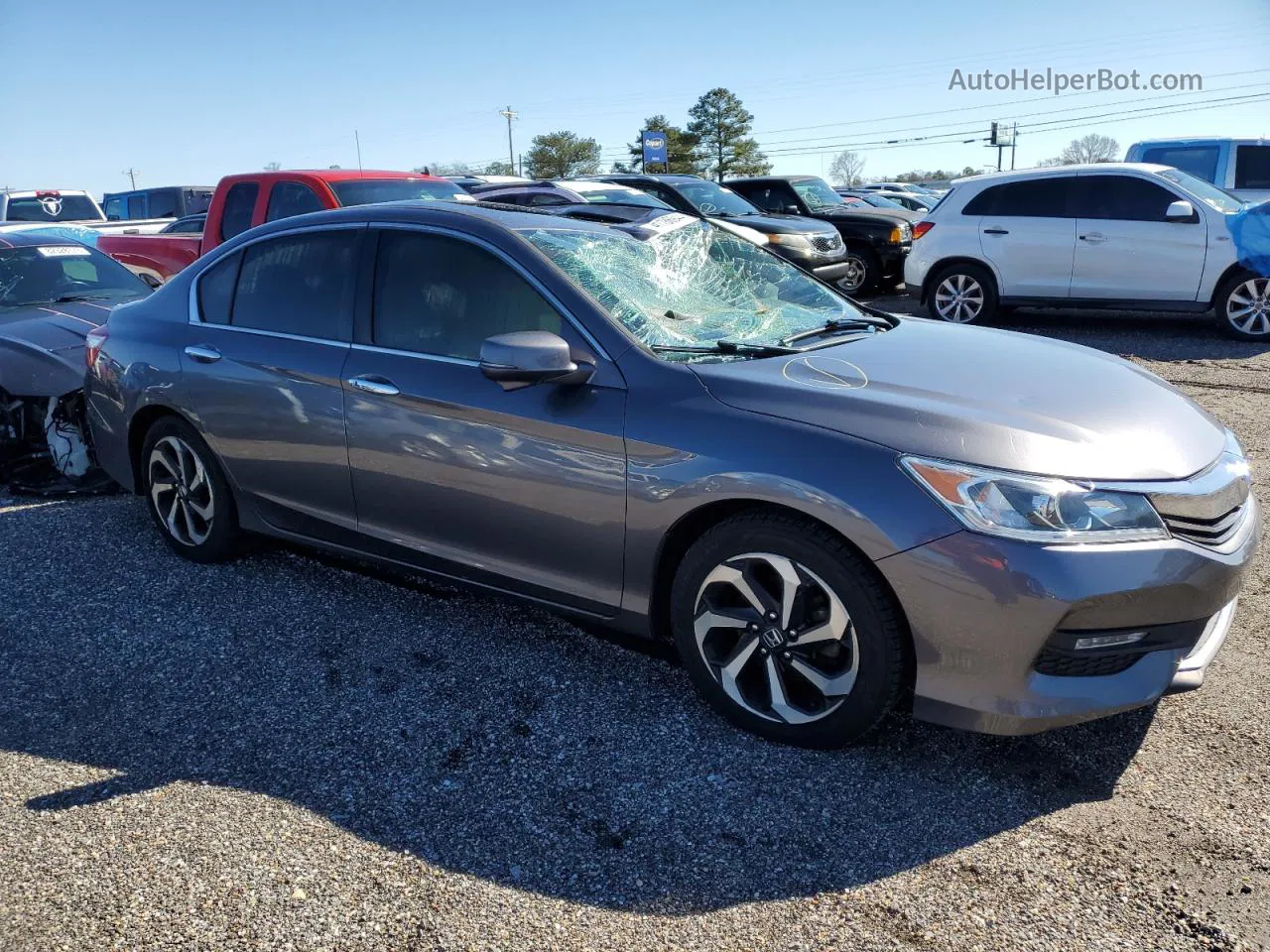 2017 Honda Accord Ex Gray vin: 1HGCR2F76HA005147