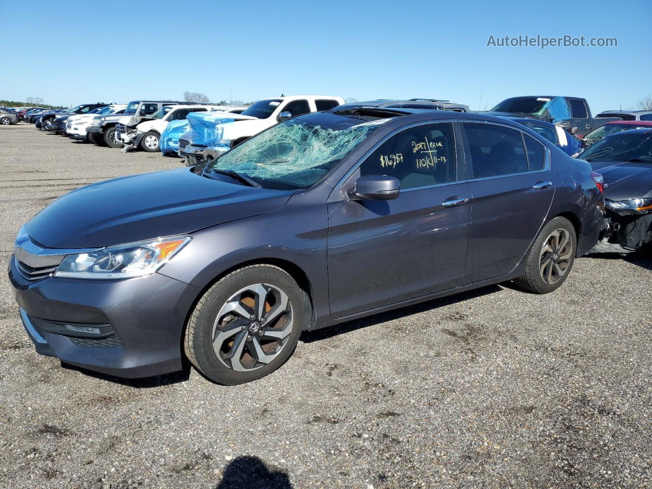 2017 Honda Accord Ex Gray vin: 1HGCR2F76HA005147