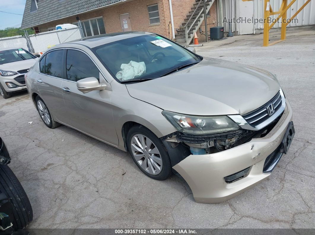 2014 Honda Accord Ex Beige vin: 1HGCR2F77EA020610