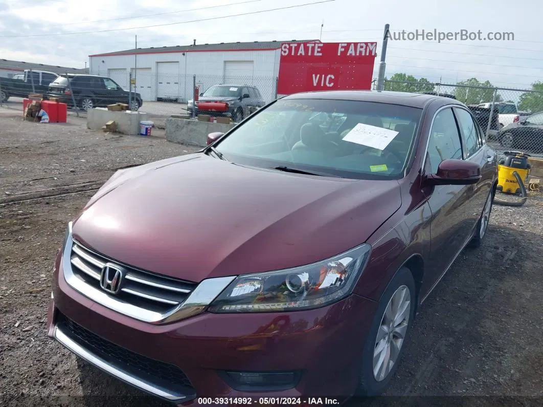 2014 Honda Accord Ex Burgundy vin: 1HGCR2F77EA029209