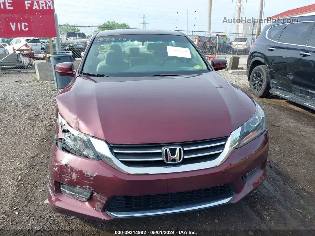 2014 Honda Accord Ex Burgundy vin: 1HGCR2F77EA029209