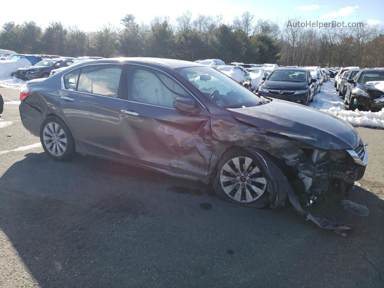 2014 Honda Accord Ex Gray vin: 1HGCR2F77EA068480