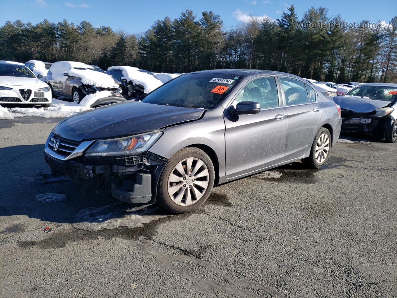 2014 Honda Accord Ex Gray vin: 1HGCR2F77EA068480