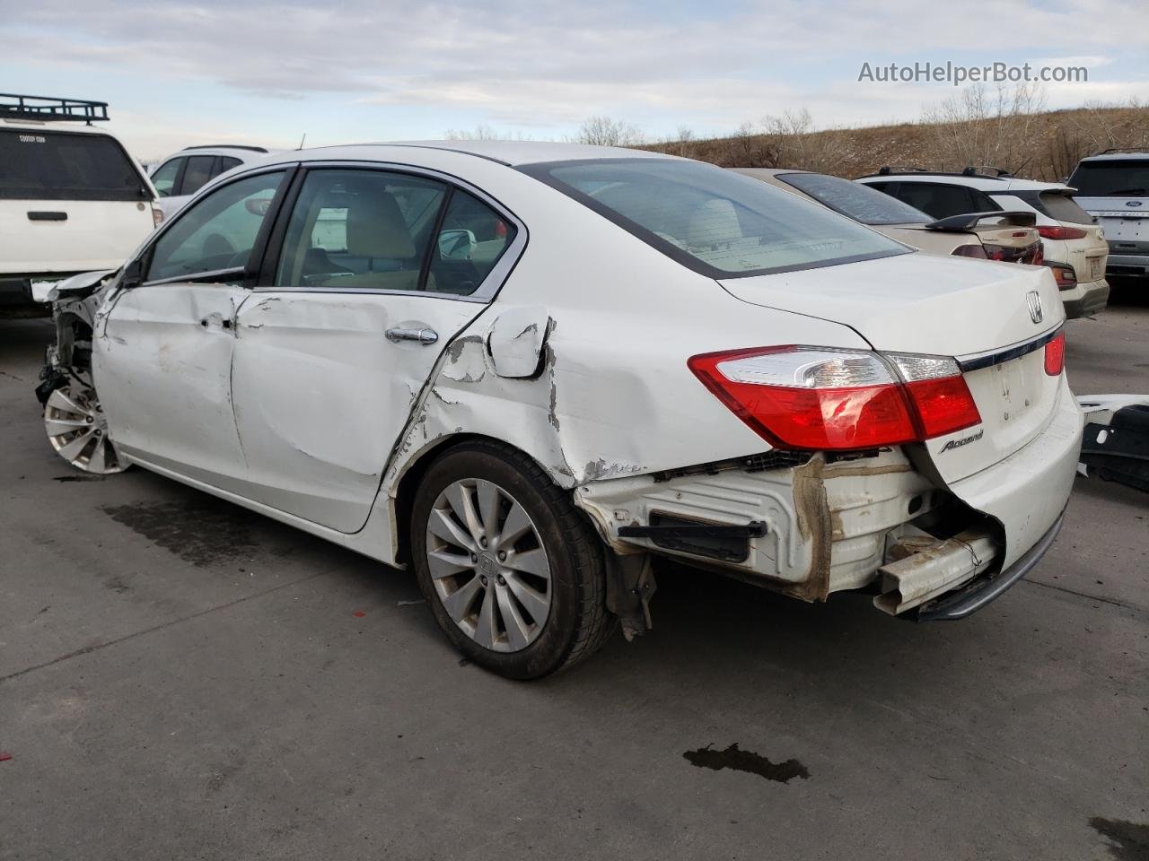 2014 Honda Accord Ex White vin: 1HGCR2F77EA162066