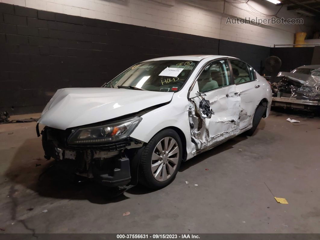 2014 Honda Accord Ex White vin: 1HGCR2F77EA166103