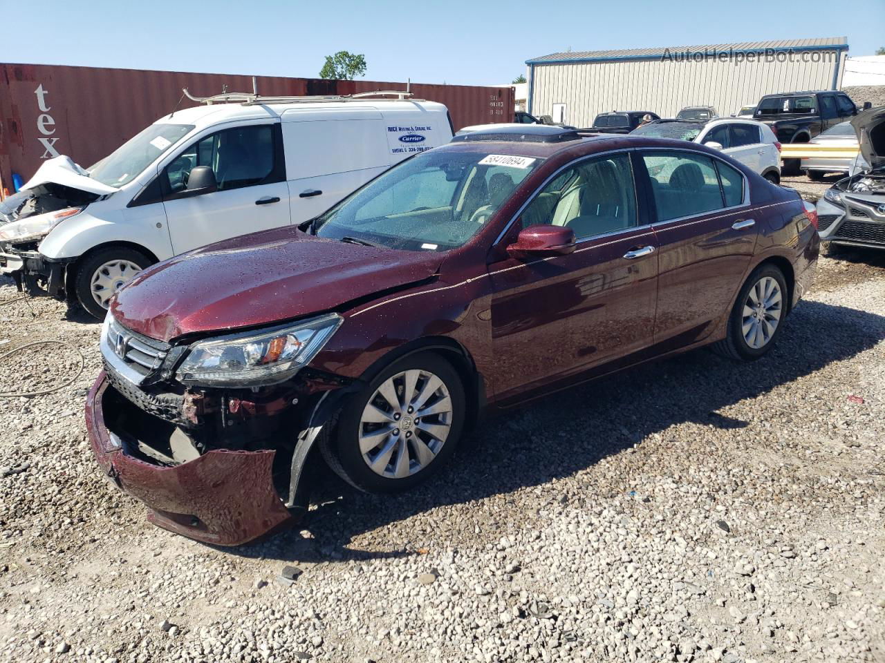 2014 Honda Accord Ex Maroon vin: 1HGCR2F77EA176923