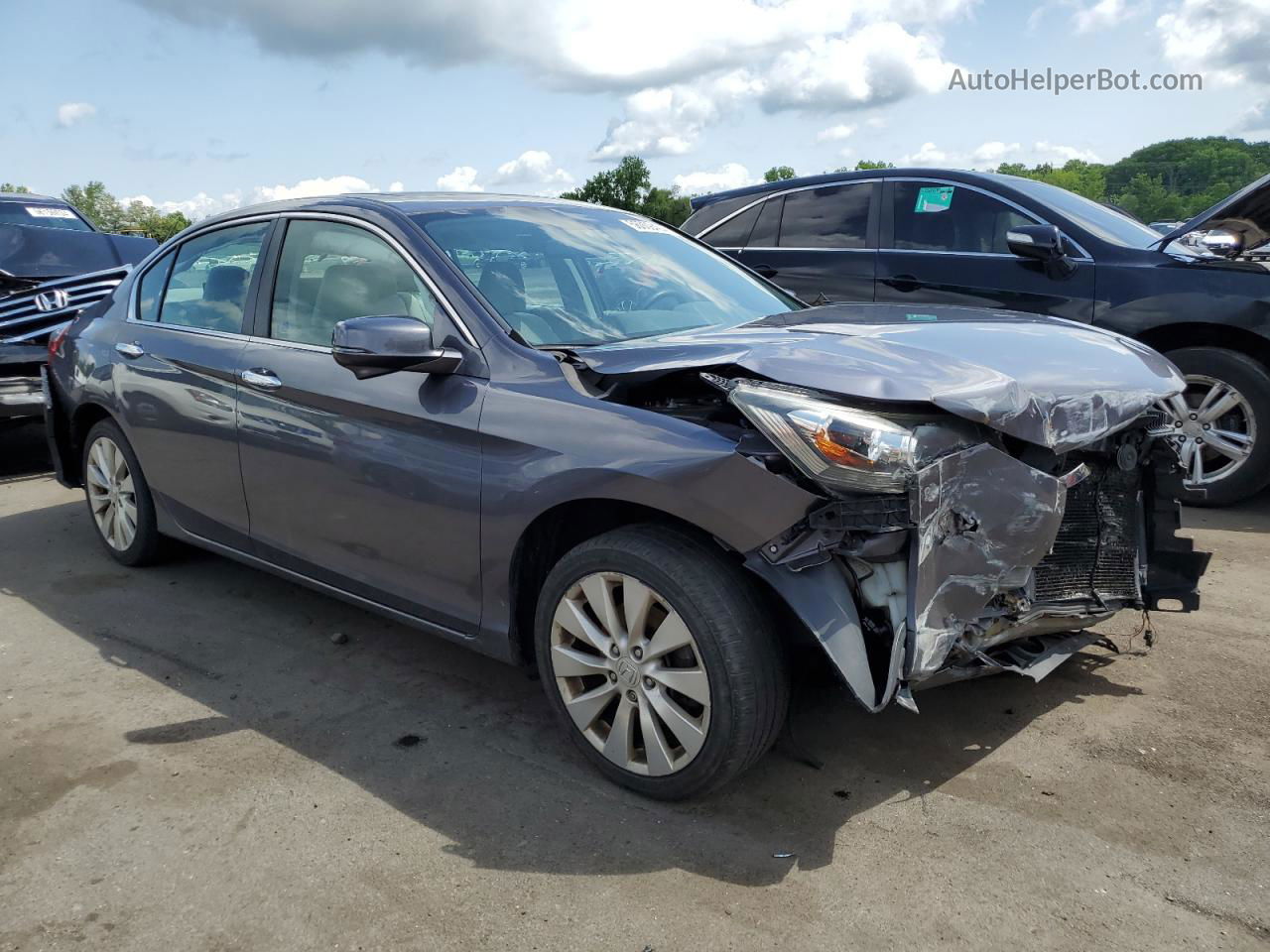 2014 Honda Accord Ex Gray vin: 1HGCR2F78EA053244