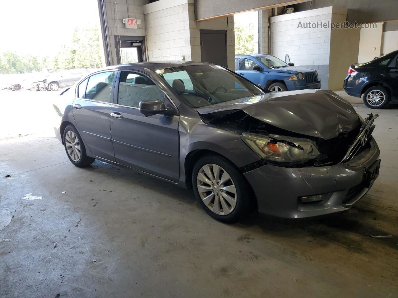 2014 Honda Accord Ex Gray vin: 1HGCR2F78EA287061