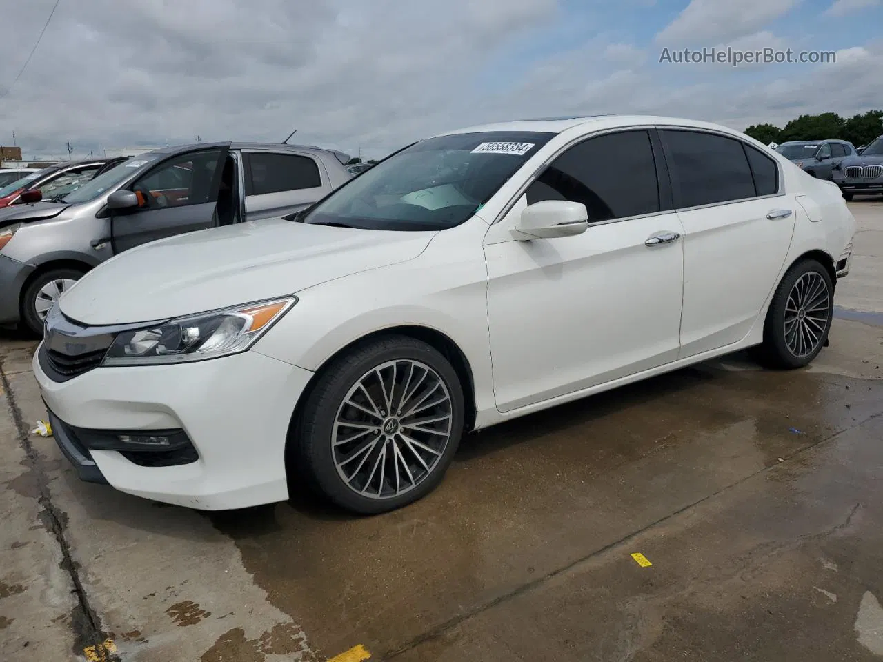 2017 Honda Accord Ex White vin: 1HGCR2F78HA190656