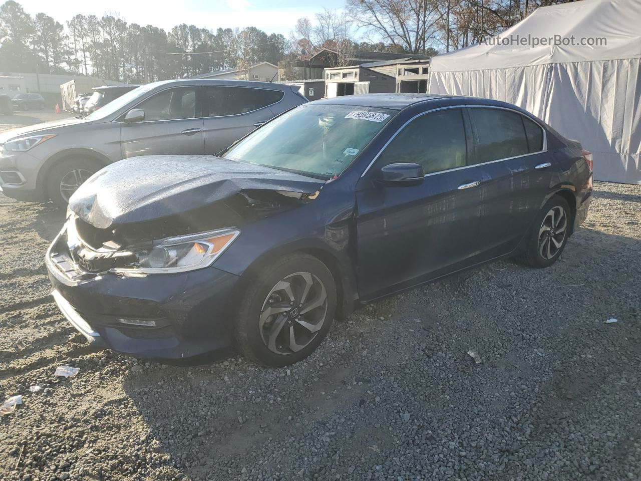 2017 Honda Accord Ex Blue vin: 1HGCR2F78HA218472