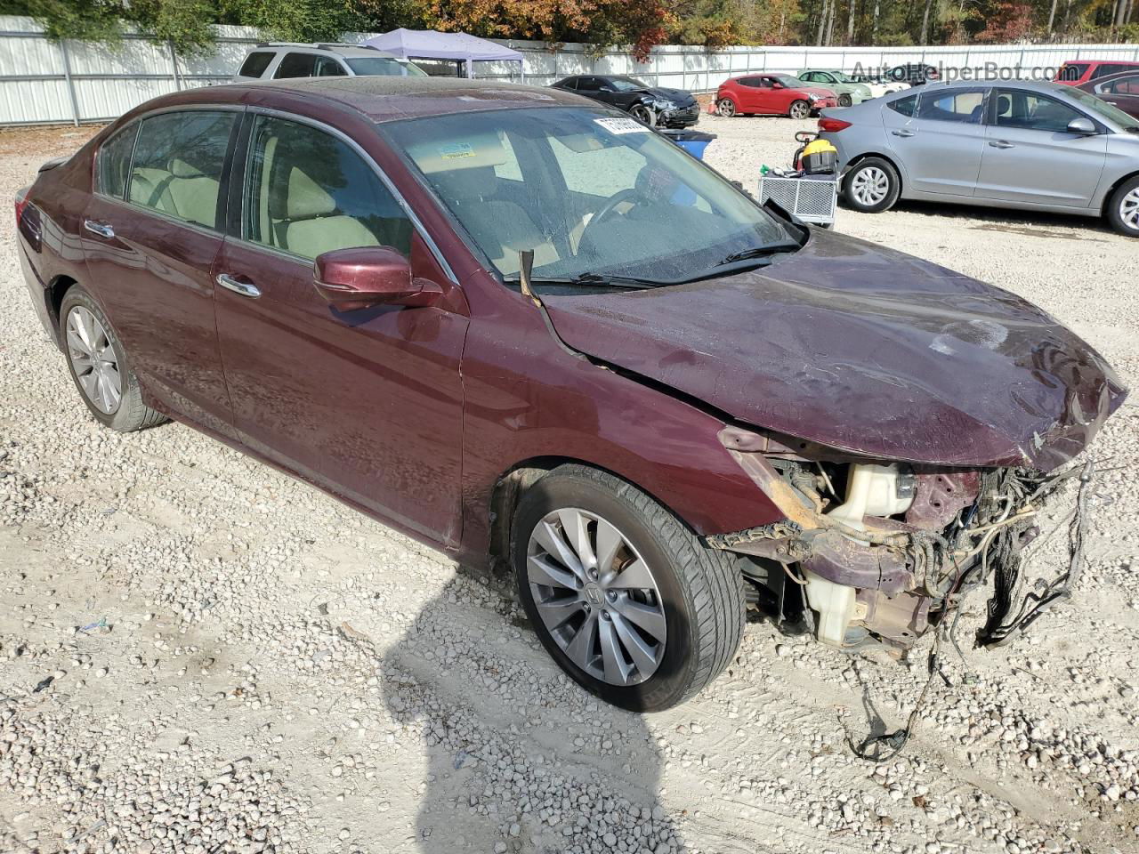 2014 Honda Accord Ex Burgundy vin: 1HGCR2F79EA073616