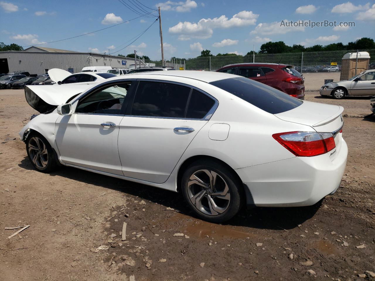 2014 Honda Accord Ex White vin: 1HGCR2F79EA083725