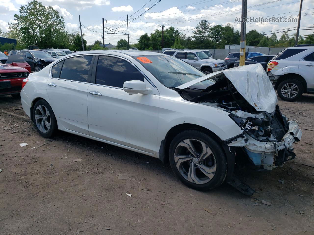 2014 Honda Accord Ex White vin: 1HGCR2F79EA083725