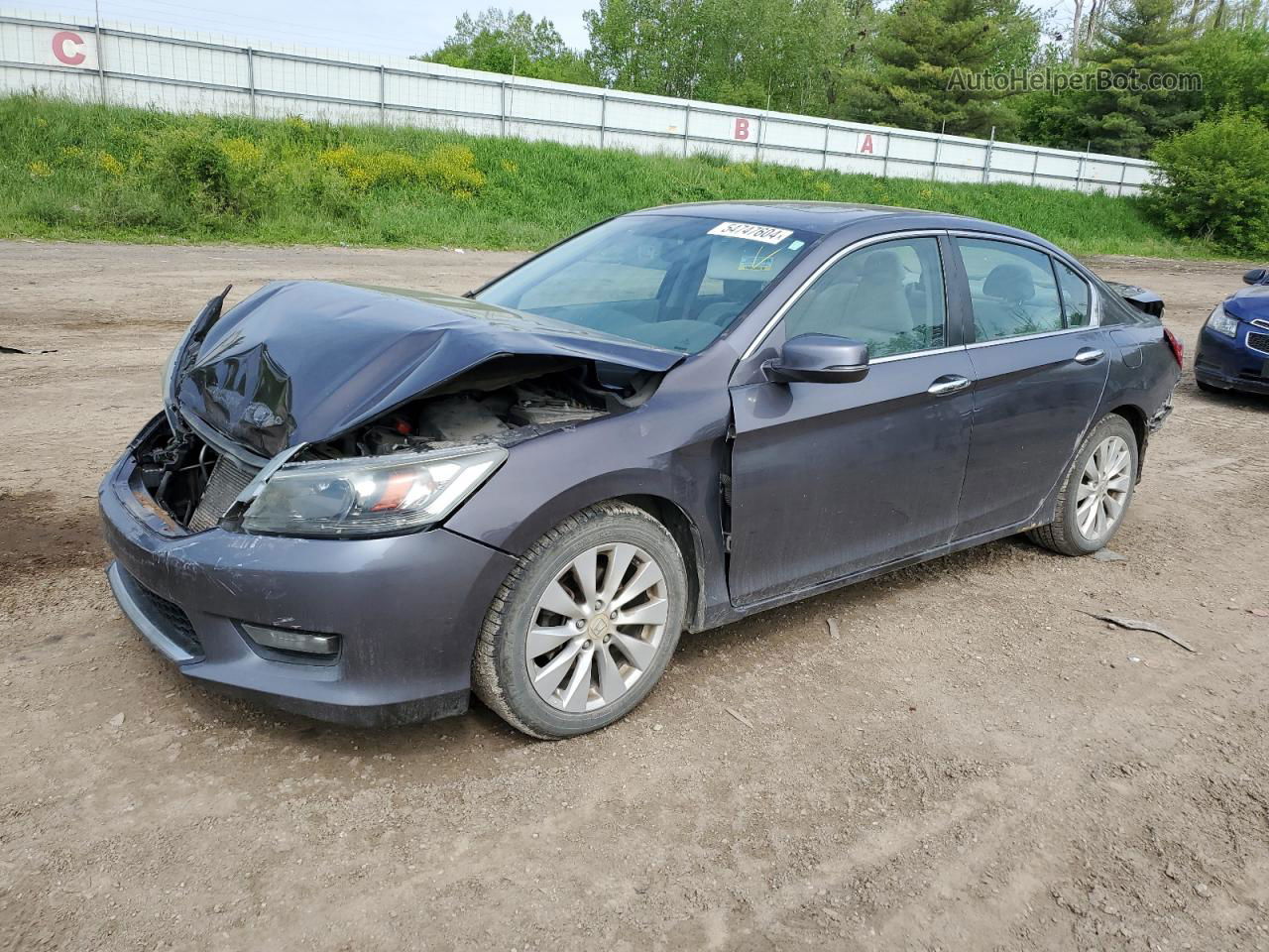 2014 Honda Accord Ex Gray vin: 1HGCR2F7XEA031763