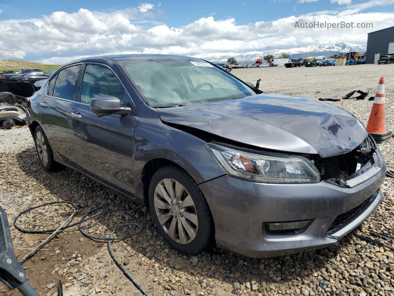 2014 Honda Accord Ex Gray vin: 1HGCR2F7XEA034985