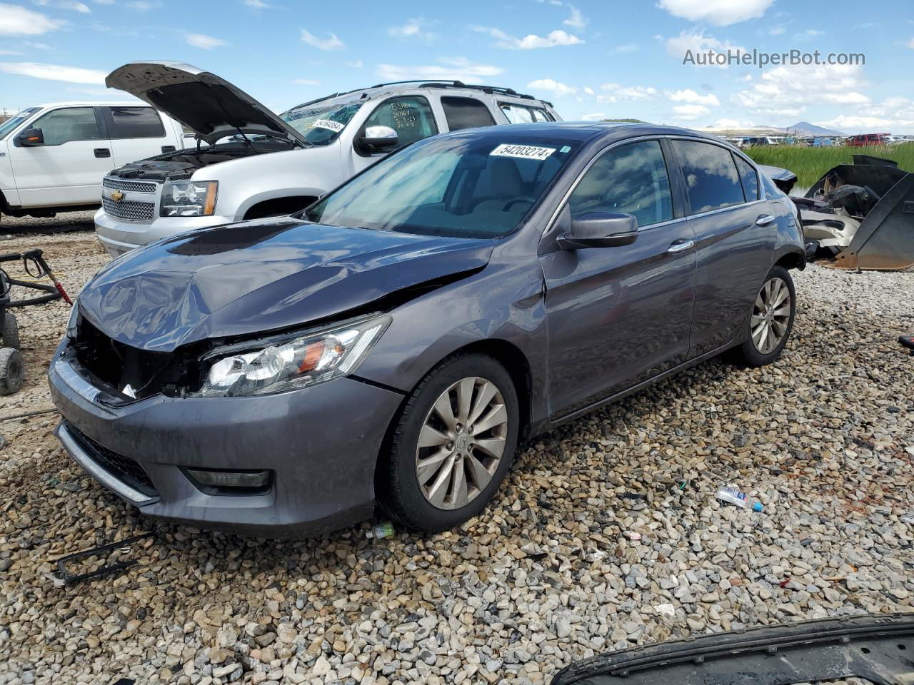 2014 Honda Accord Ex Gray vin: 1HGCR2F7XEA034985