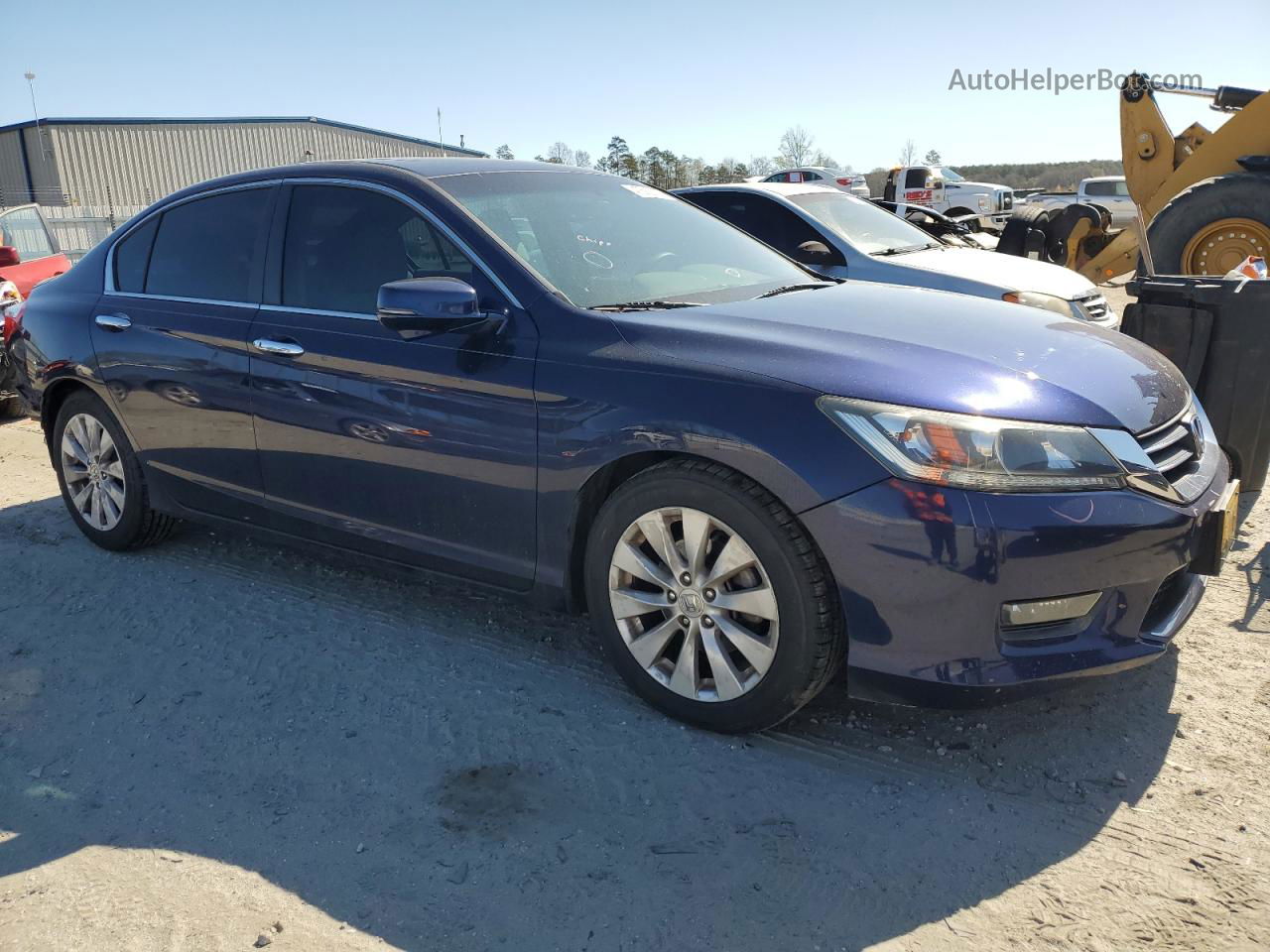 2014 Honda Accord Ex Синий vin: 1HGCR2F7XEA092692