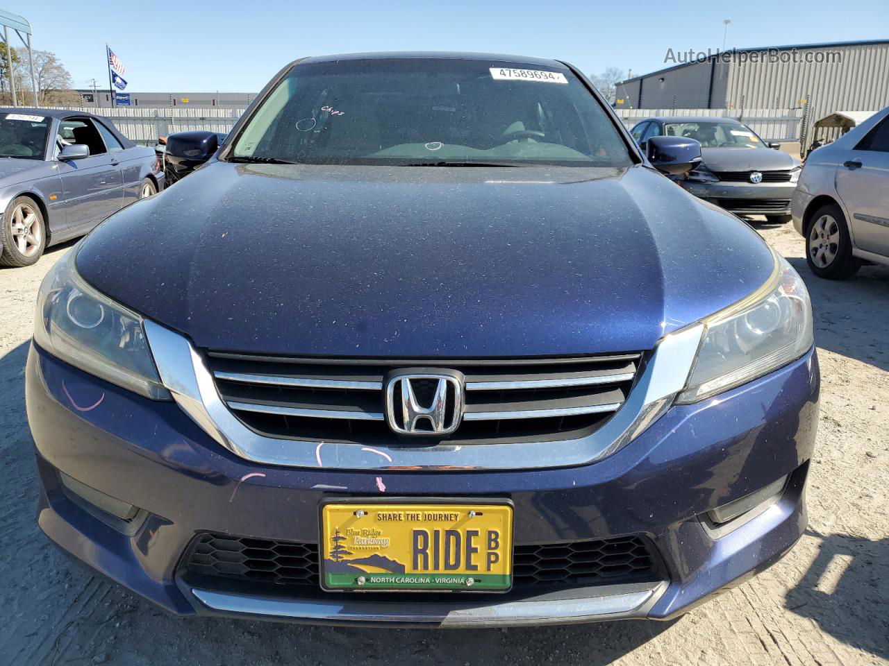 2014 Honda Accord Ex Blue vin: 1HGCR2F7XEA092692