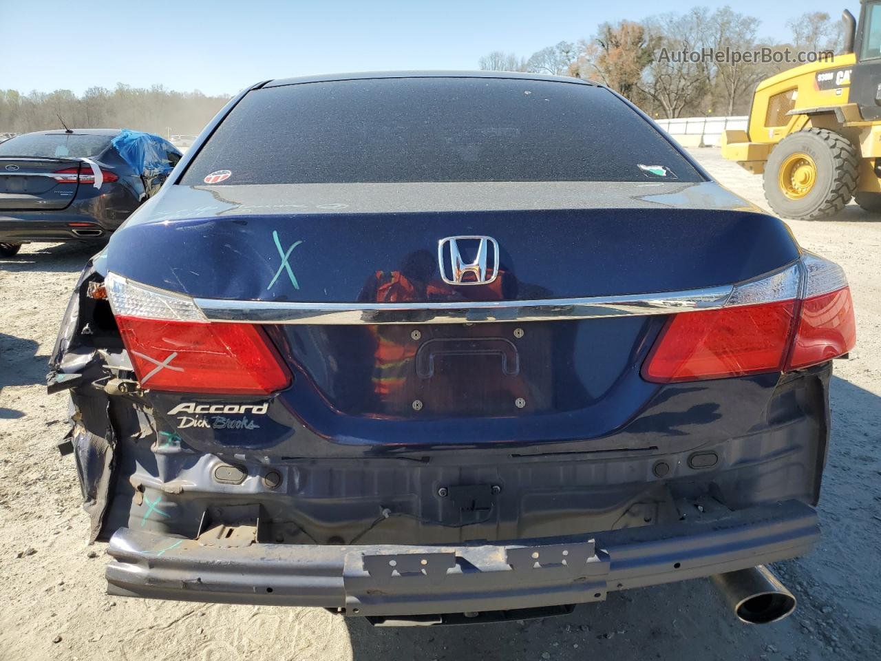 2014 Honda Accord Ex Синий vin: 1HGCR2F7XEA092692