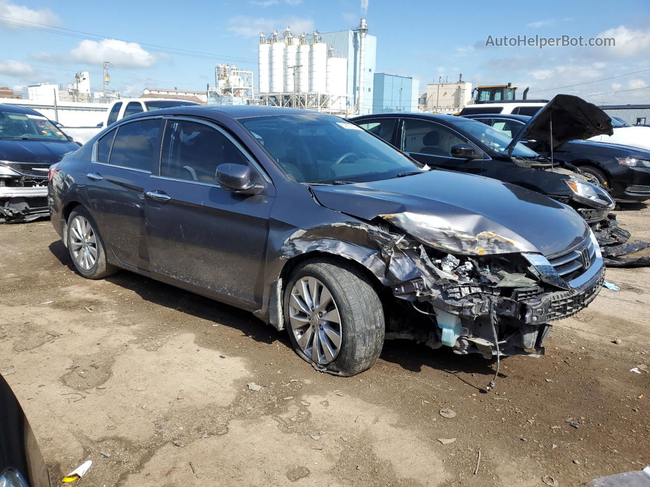 2014 Honda Accord Ex Gray vin: 1HGCR2F7XEA223538