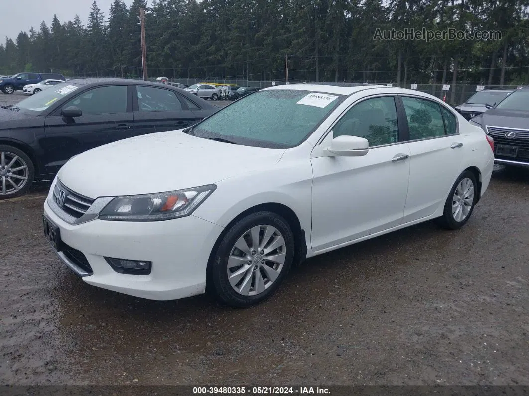 2014 Honda Accord Ex White vin: 1HGCR2F7XEA224463