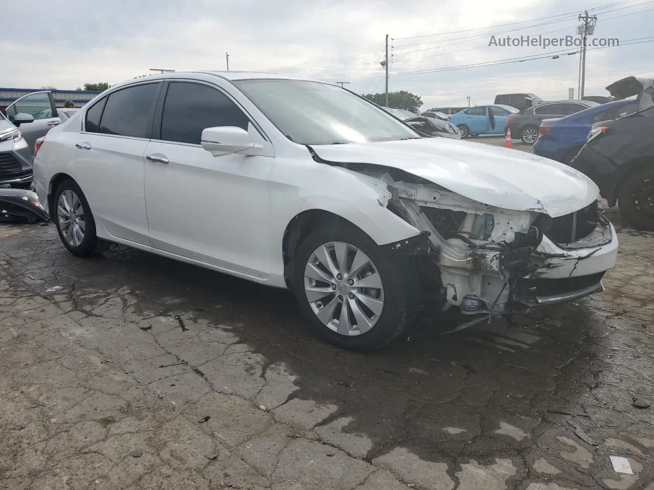 2014 Honda Accord Ex White vin: 1HGCR2F7XEA251985