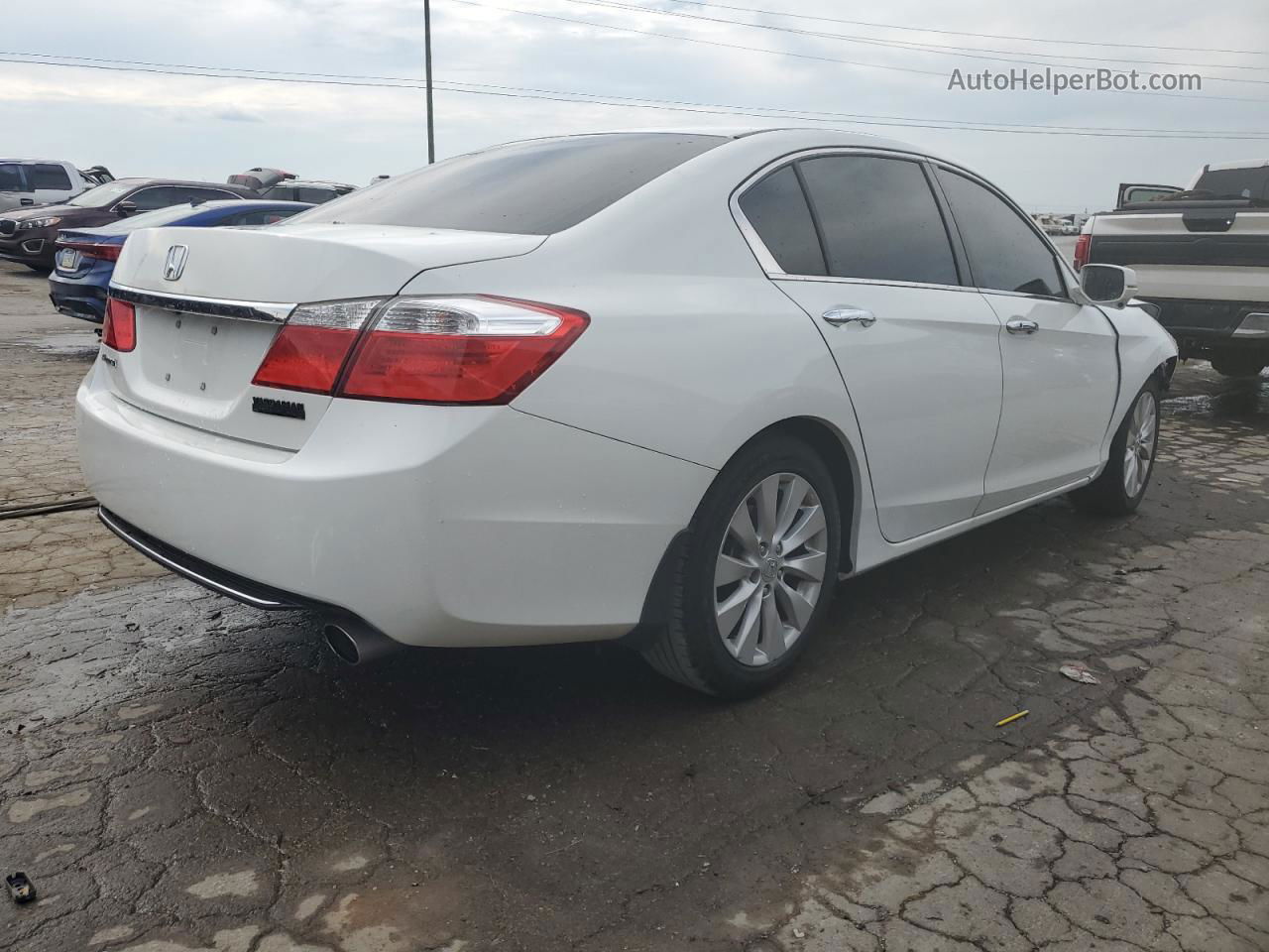 2014 Honda Accord Ex White vin: 1HGCR2F7XEA251985