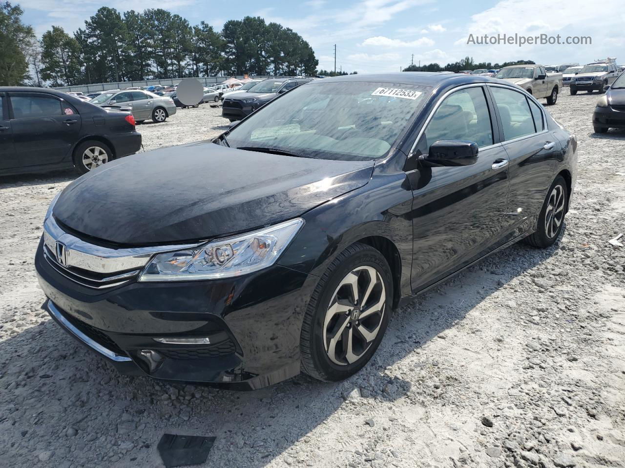 2017 Honda Accord Ex Черный vin: 1HGCR2F7XHA107096