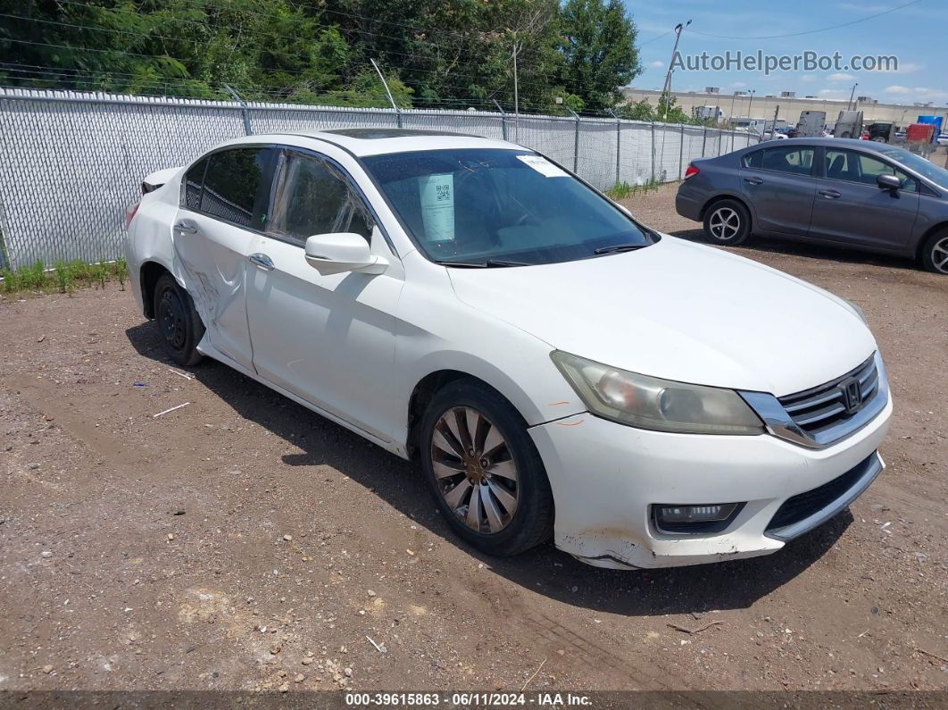 2014 Honda Accord Ex-l White vin: 1HGCR2F80EA142556