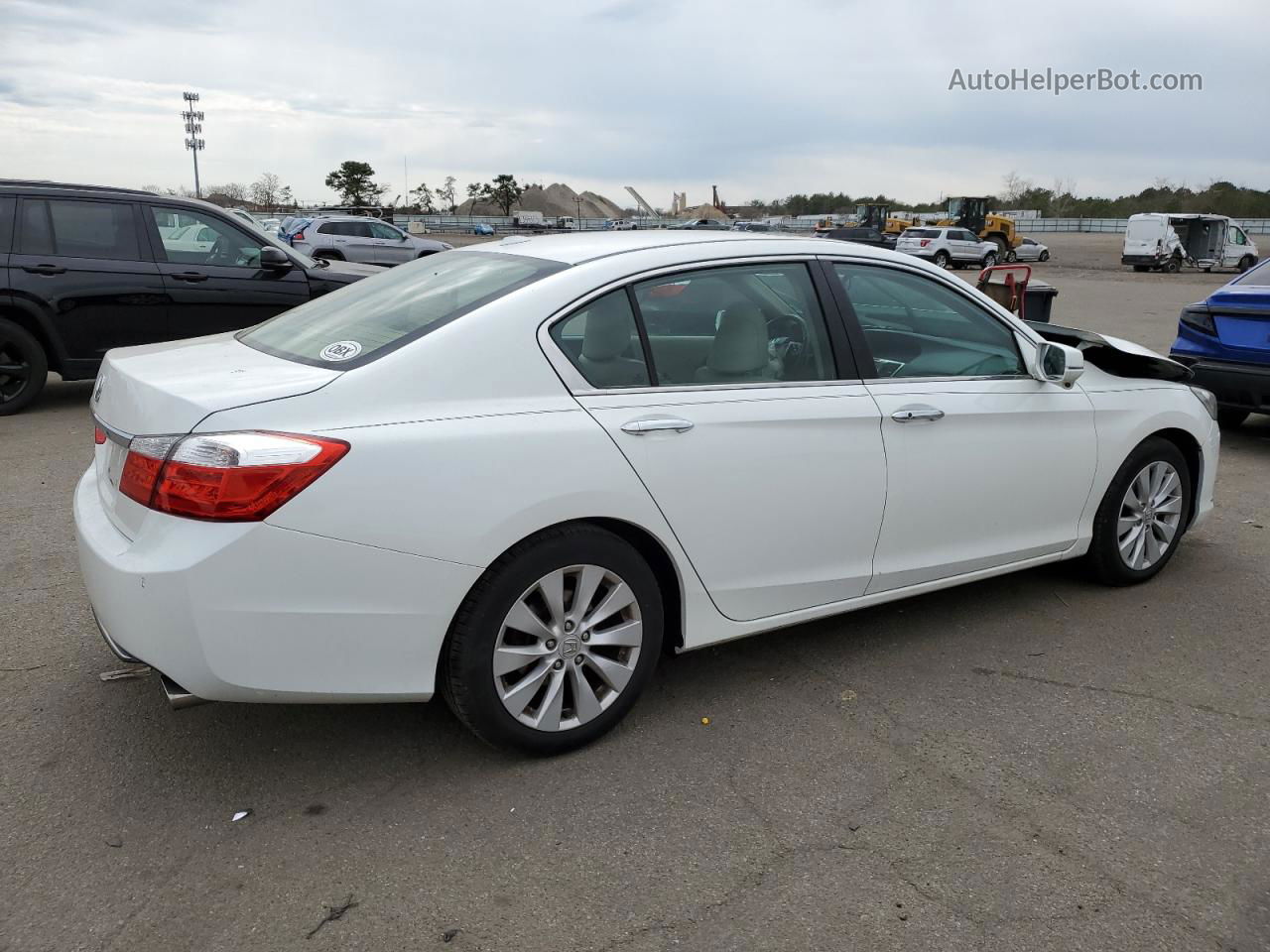 2014 Honda Accord Exl White vin: 1HGCR2F80EA230863