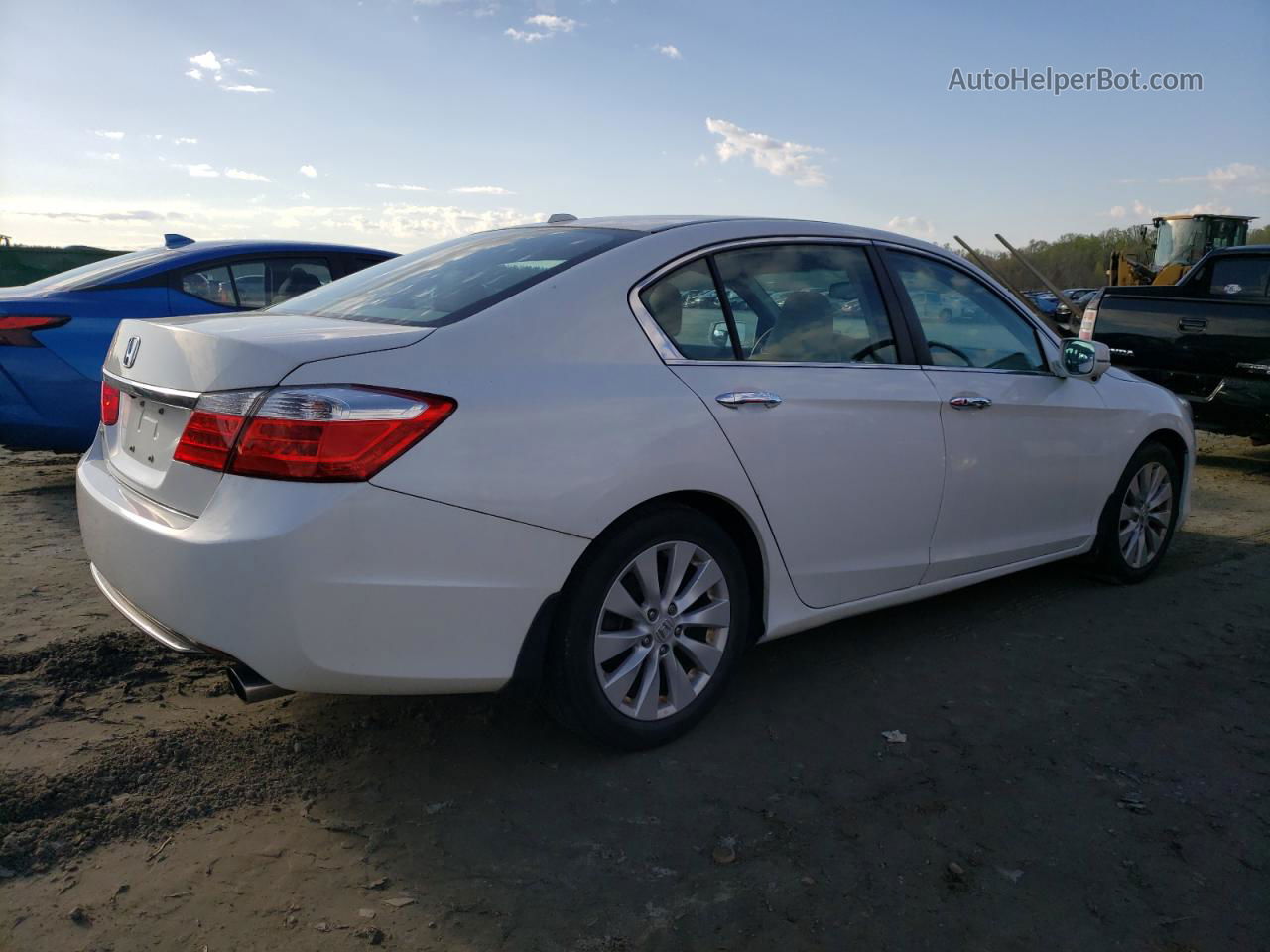 2014 Honda Accord Exl White vin: 1HGCR2F80EA303651