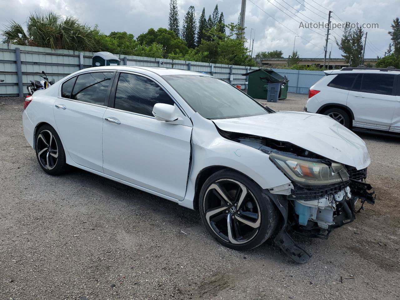 2015 Honda Accord Exl White vin: 1HGCR2F80FA133602