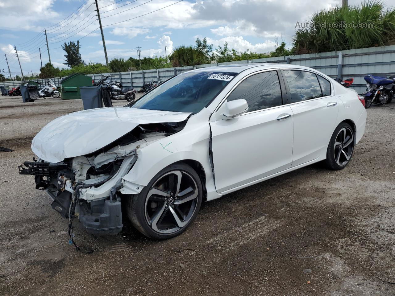 2015 Honda Accord Exl White vin: 1HGCR2F80FA133602