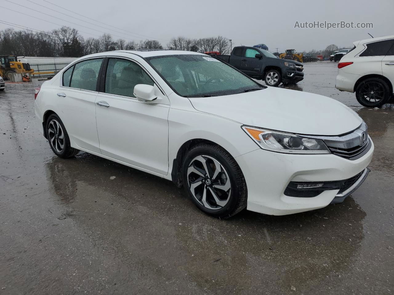 2017 Honda Accord Exl White vin: 1HGCR2F80HA051940