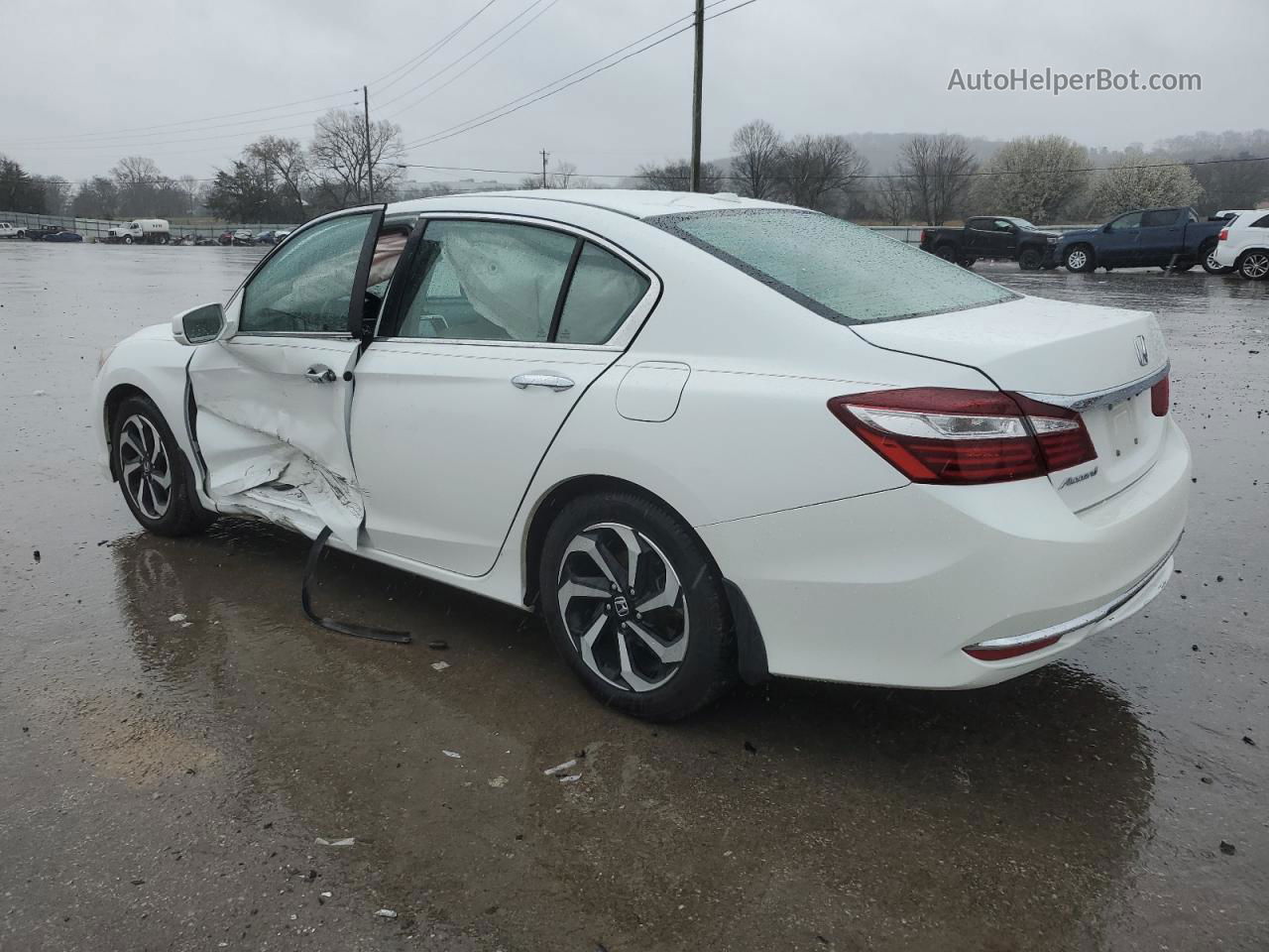 2017 Honda Accord Exl White vin: 1HGCR2F80HA051940