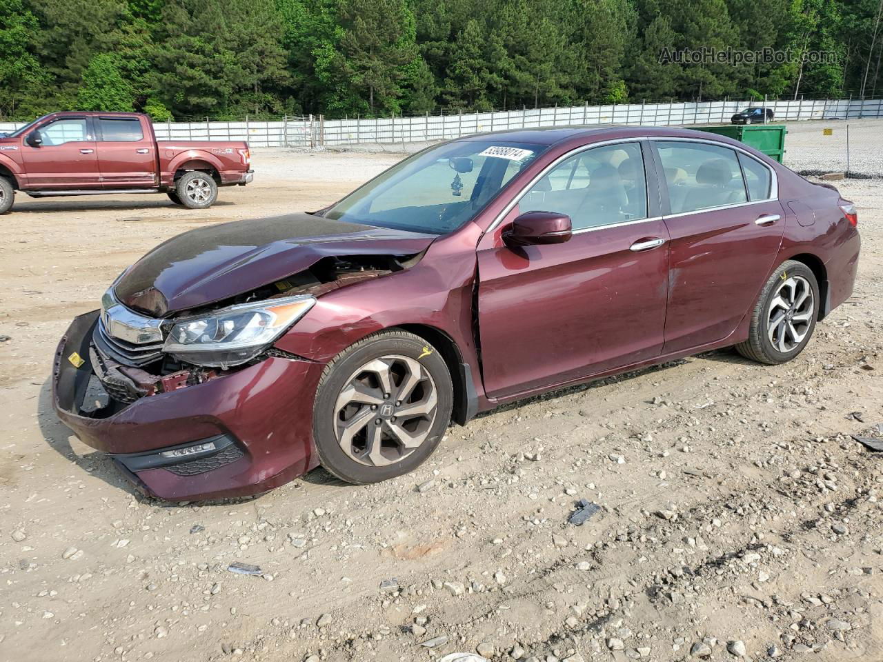 2017 Honda Accord Exl Maroon vin: 1HGCR2F80HA238188