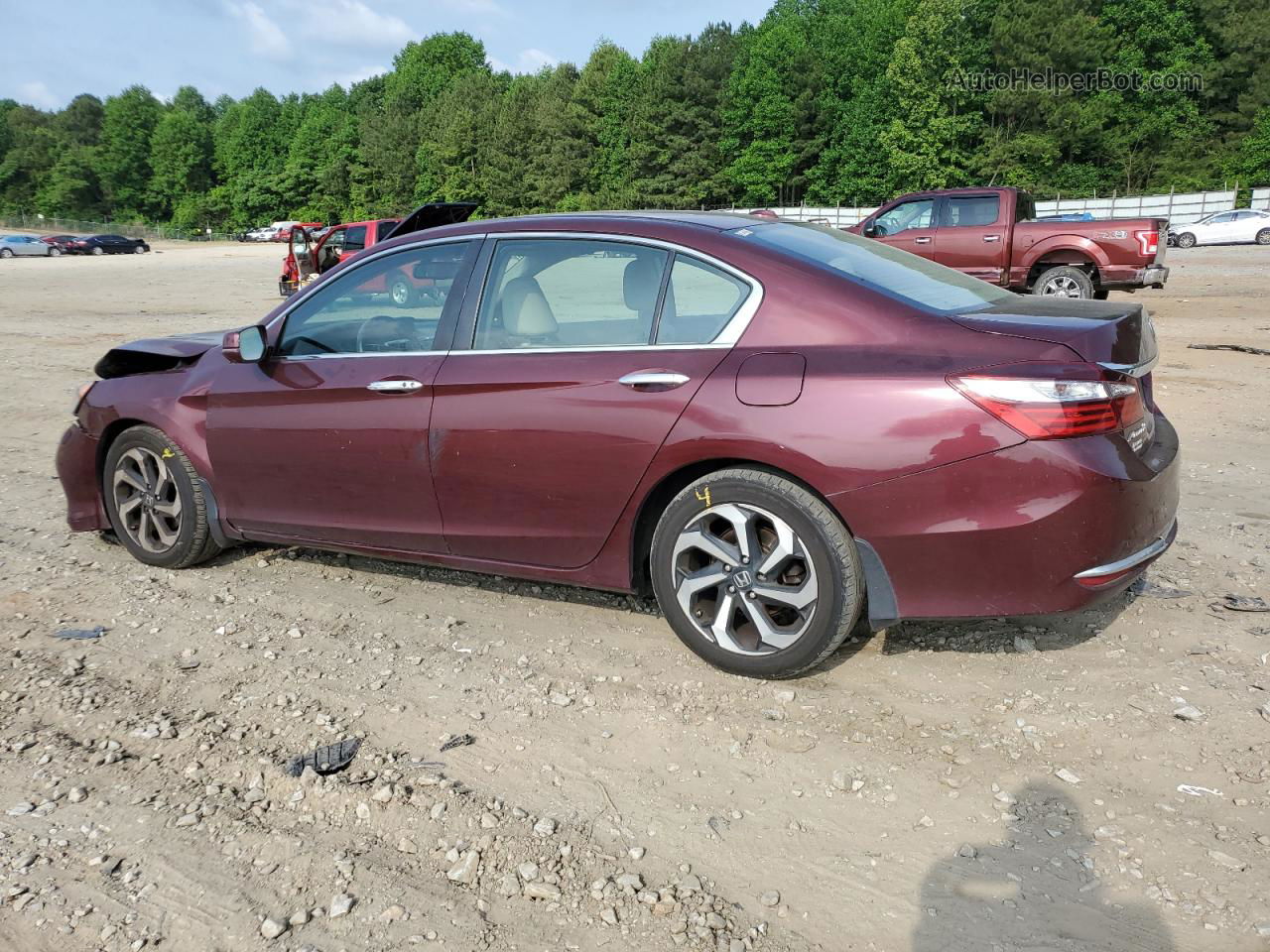 2017 Honda Accord Exl Maroon vin: 1HGCR2F80HA238188