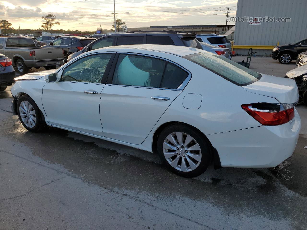 2014 Honda Accord Exl White vin: 1HGCR2F81EA107640