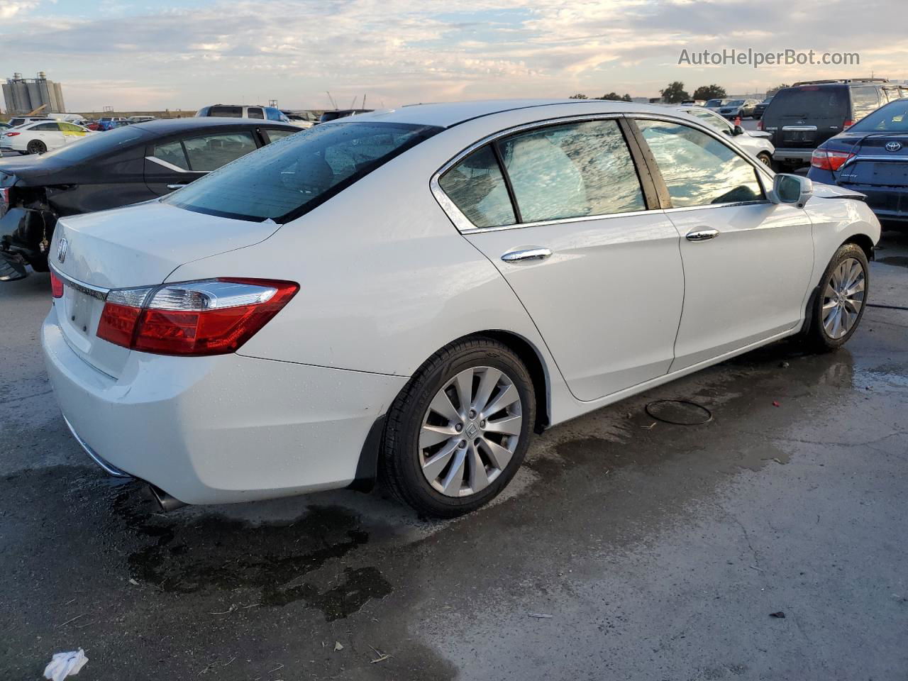 2014 Honda Accord Exl White vin: 1HGCR2F81EA107640