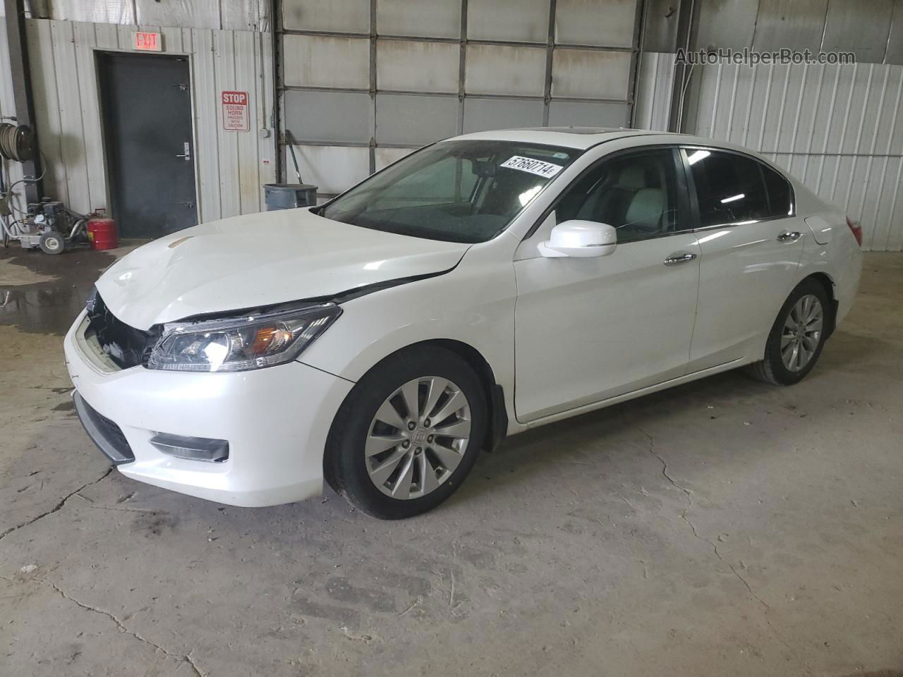 2014 Honda Accord Exl White vin: 1HGCR2F81EA123174