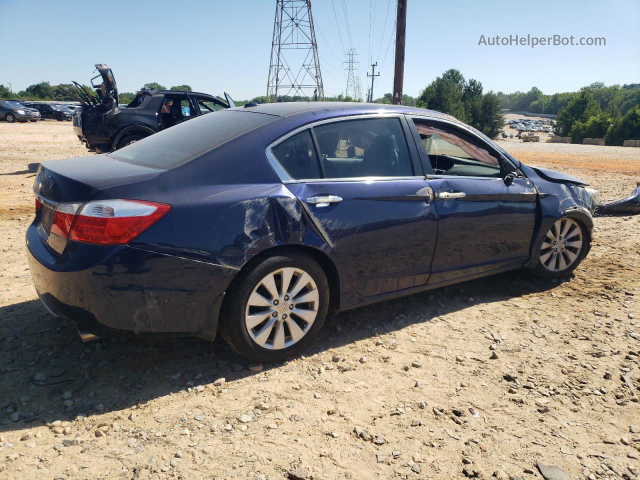 2014 Honda Accord Exl Blue vin: 1HGCR2F81EA243430