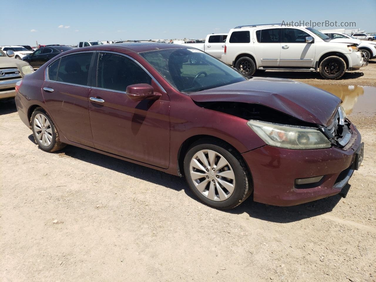 2014 Honda Accord Exl Maroon vin: 1HGCR2F81EA267033