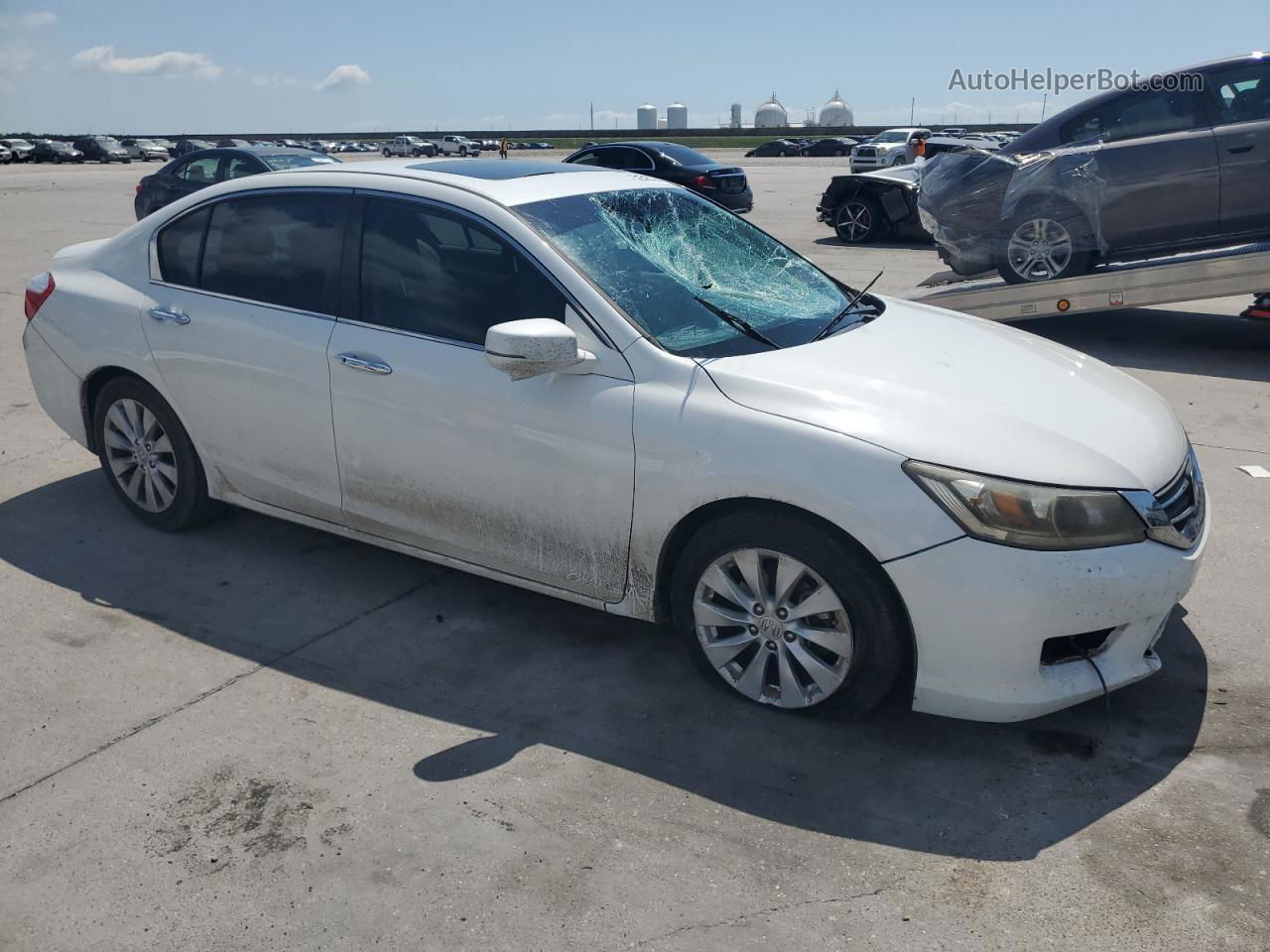 2015 Honda Accord Exl White vin: 1HGCR2F81FA241095