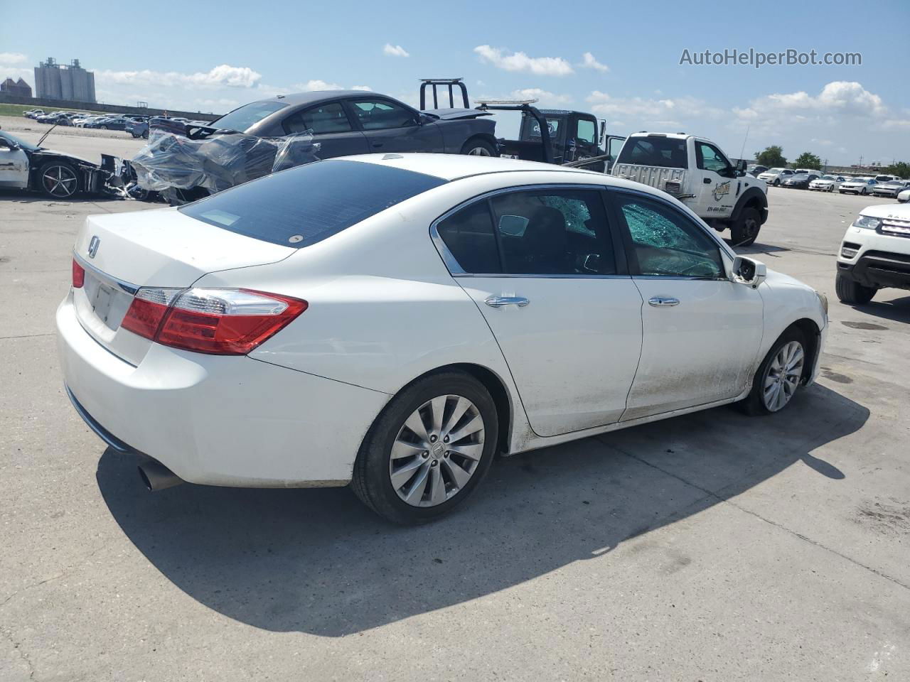 2015 Honda Accord Exl White vin: 1HGCR2F81FA241095