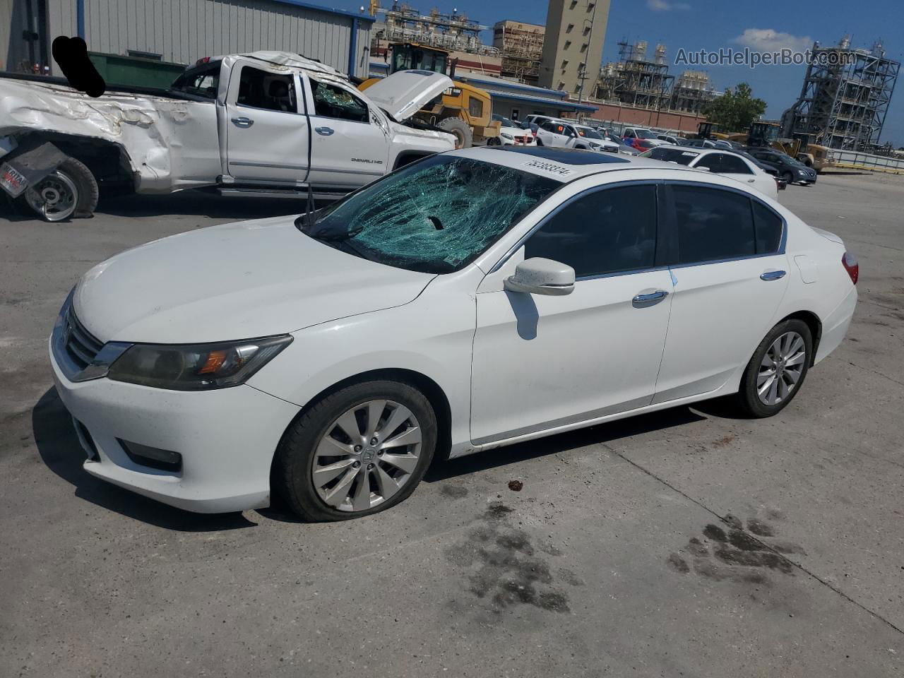 2015 Honda Accord Exl White vin: 1HGCR2F81FA241095