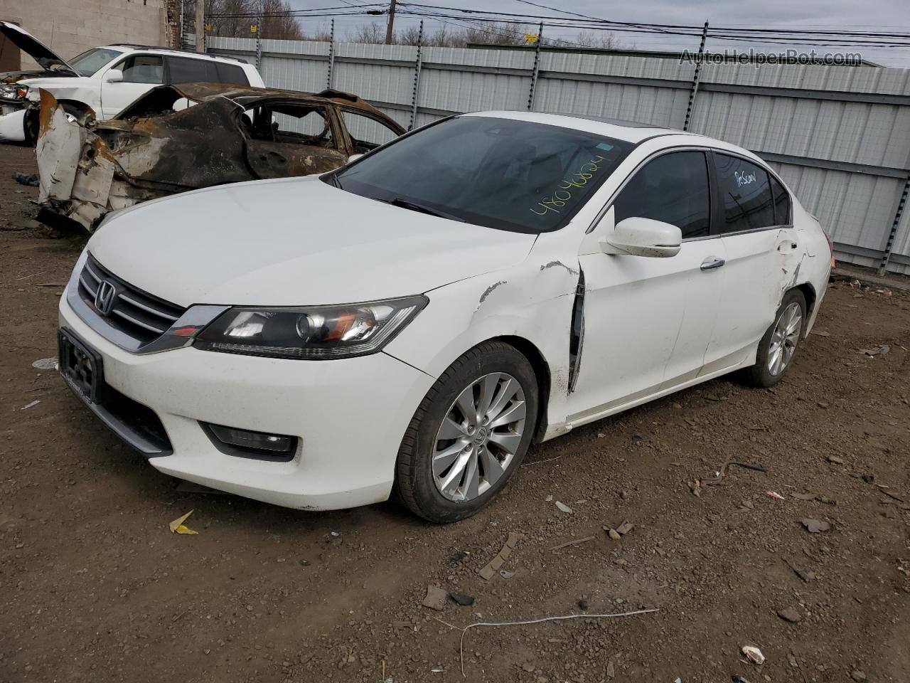 2015 Honda Accord Exl White vin: 1HGCR2F81FA271679